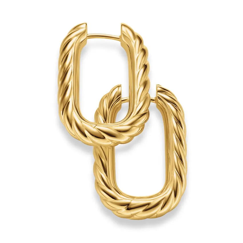 DY Madison Cable Hoop Earrings in 18K Yellow Gold, 24.3mm