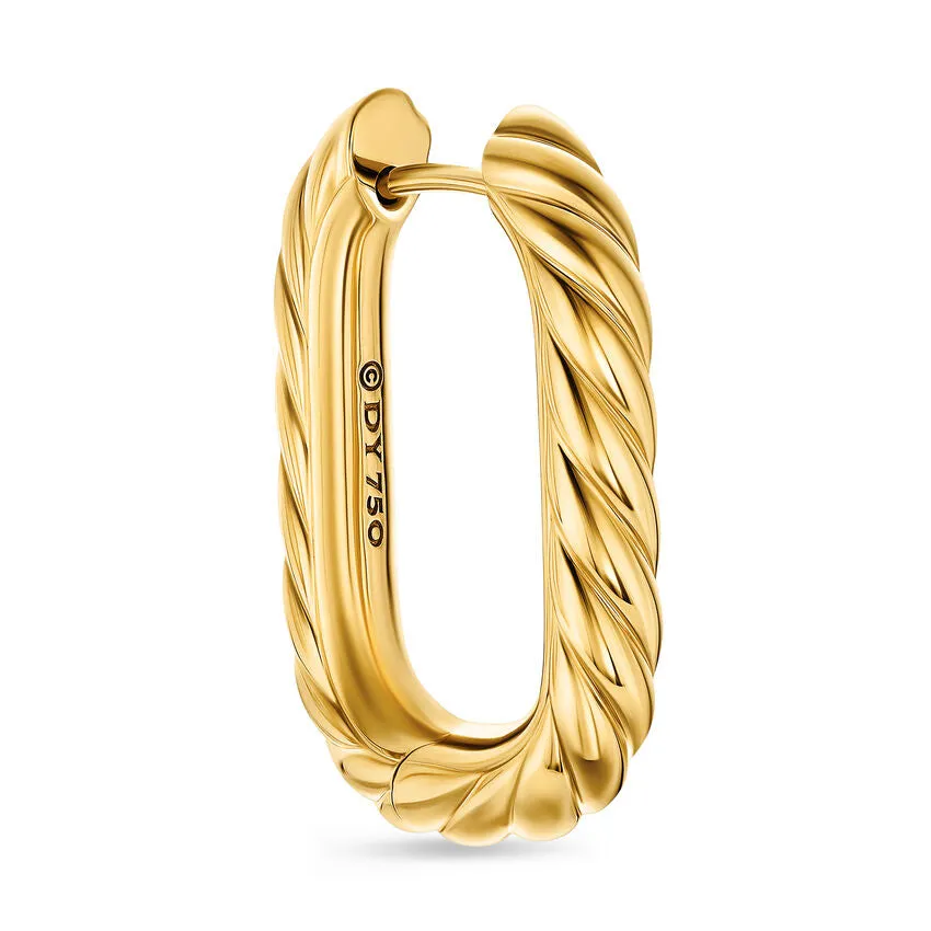 DY Madison Cable Hoop Earrings in 18K Yellow Gold, 24.3mm
