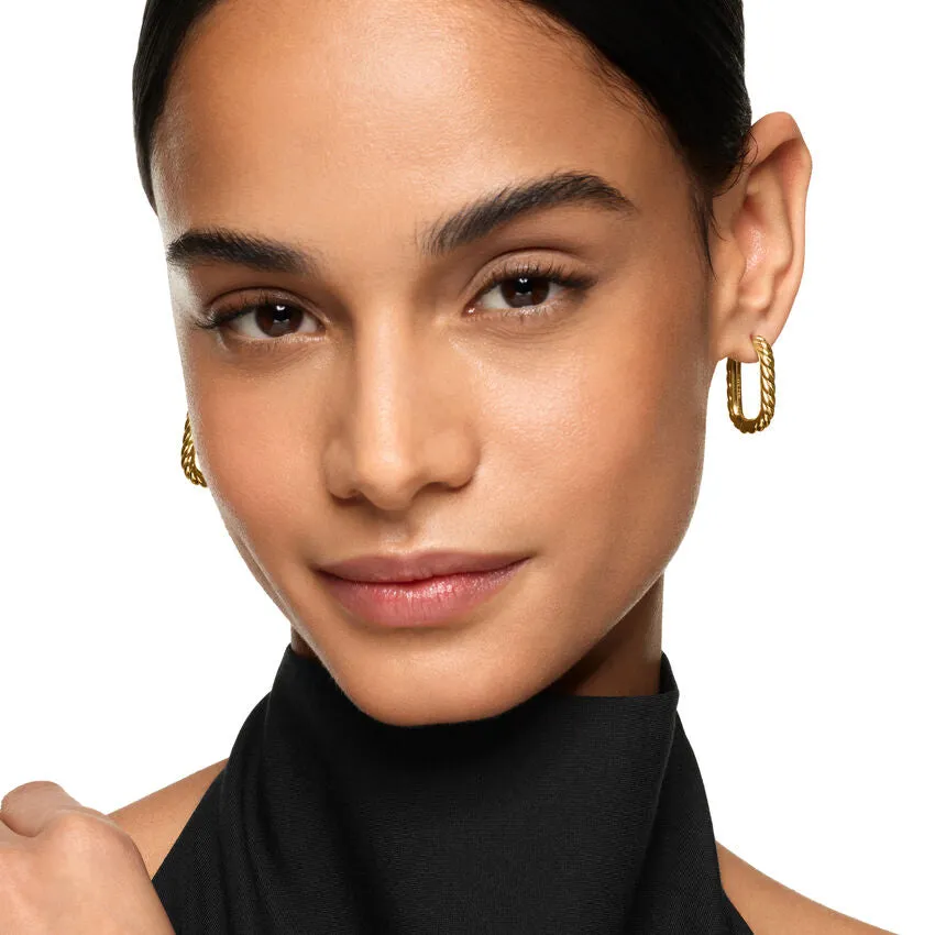 DY Madison Cable Hoop Earrings in 18K Yellow Gold, 24.3mm