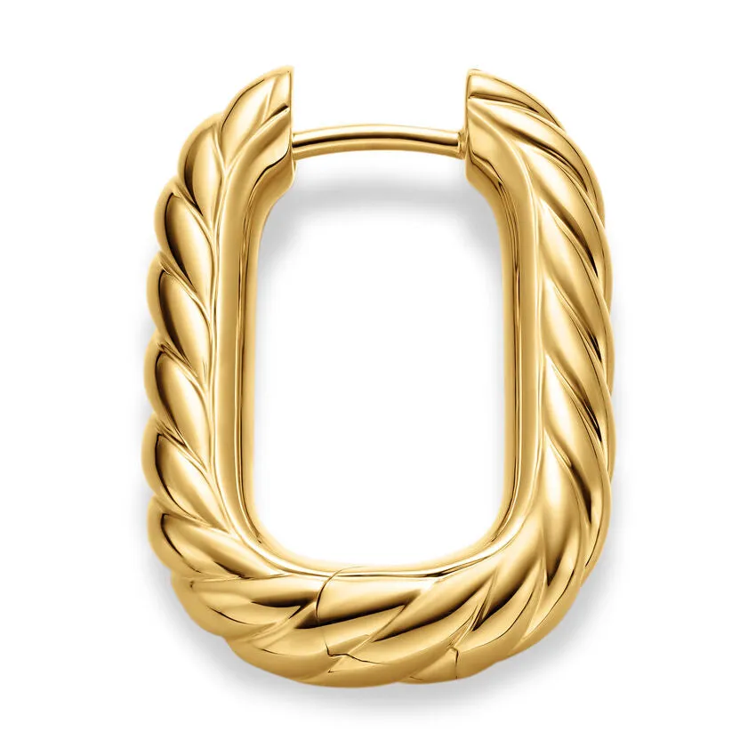 DY Madison Cable Hoop Earrings in 18K Yellow Gold, 24.3mm