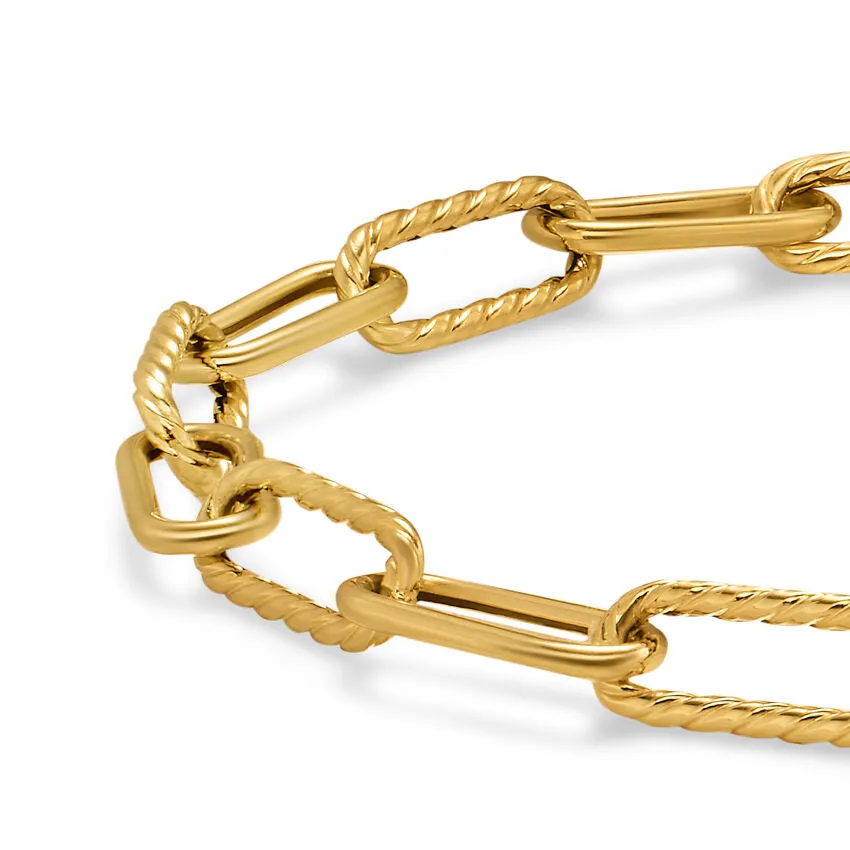 DY Madison Chain Bracelet in 18K Yellow Gold, 4mm, Size Medium
