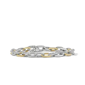 DY Madison Chain Bracelet in Sterling Silver with 18K Yellow Gold, Size Large