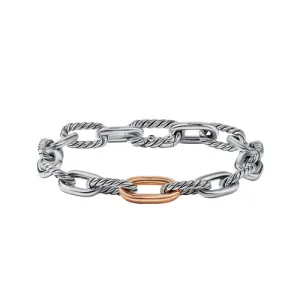 DY Madison Chain Bracelet with 18K Rose Gold, Size Small