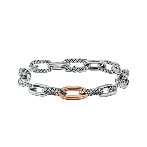 DY Madison Chain Bracelet with 18K Rose Gold, Size Small