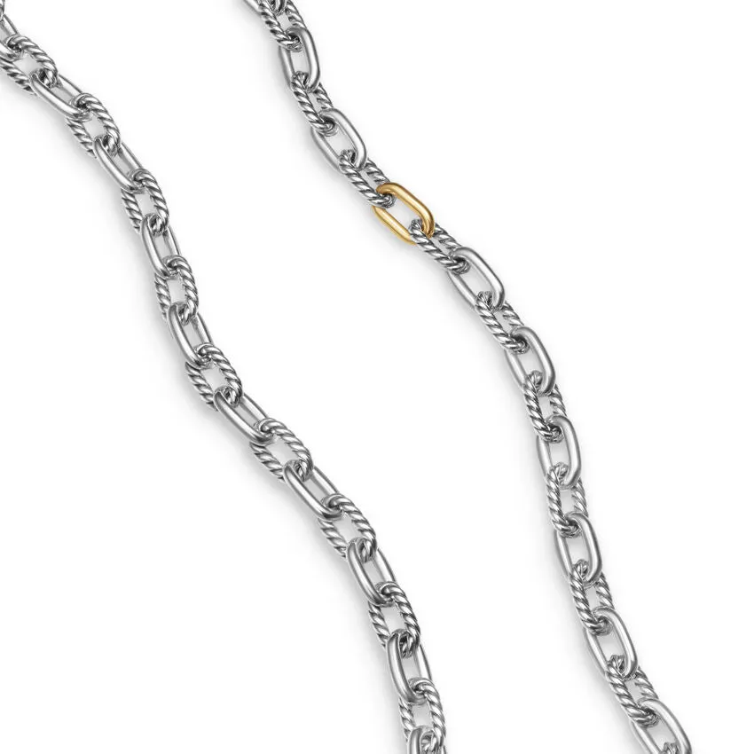 DY Madison Chain Necklace in Sterling Silver with 18K Yellow Gold, 6mm, 22"