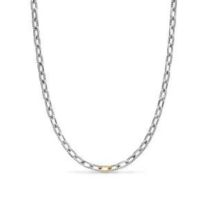 DY Madison Chain Necklace in Sterling Silver with 18K Yellow Gold, 6mm, 22"