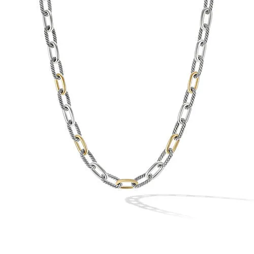 DY Madison Chain Necklace in Sterling Silver with 18K Yellow Gold