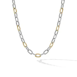 DY Madison Chain Necklace in Sterling Silver with 18K Yellow Gold