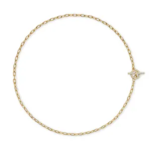 DY Madison Pavé Diamond Toggle Chain Necklace in 18K Yellow Gold, 19"