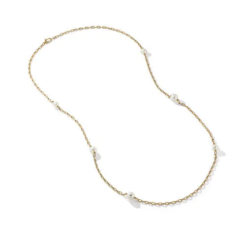 DY Madison Pearl Necklace in 18K Yellow Gold