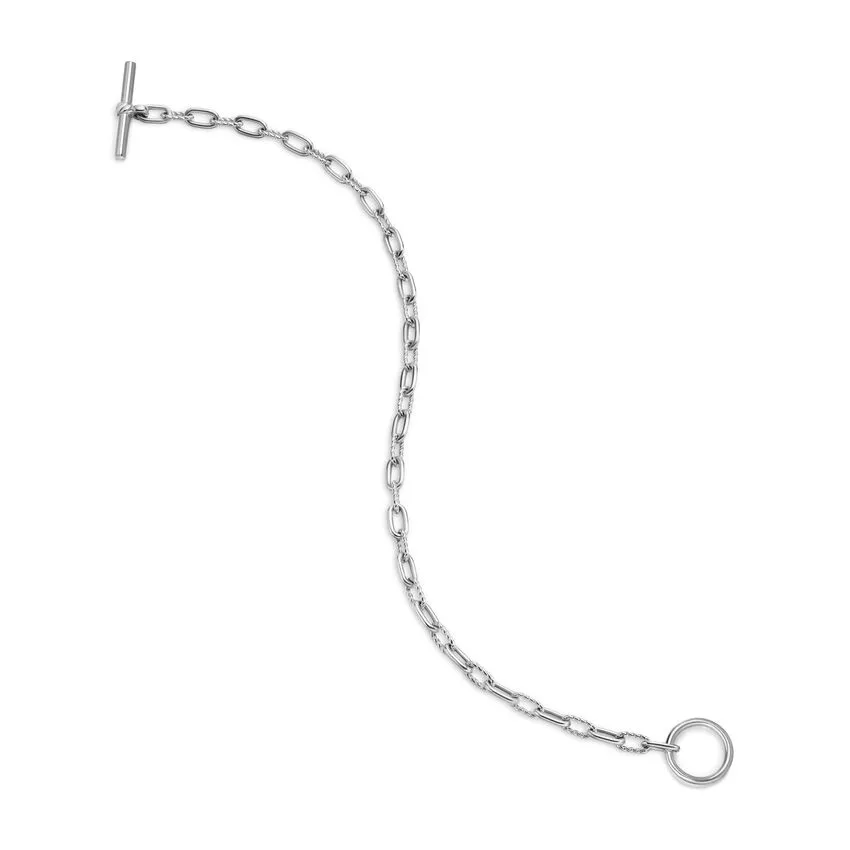 DY Madison Toggle Chain Bracelet in Sterling Silver, 3mm, Size Medium