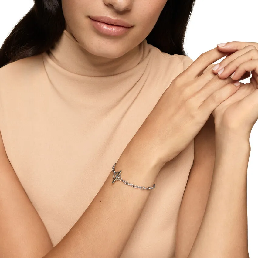 DY Madison Toggle Chain Bracelet in Sterling Silver, 3mm, Size Medium