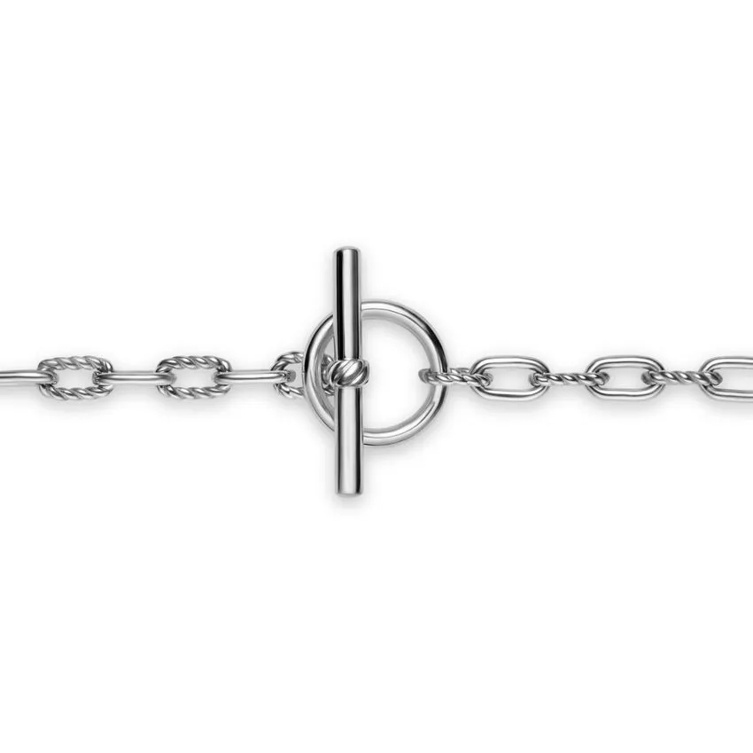 DY Madison Toggle Chain Necklace in Sterling Silver, 3mm, 17"