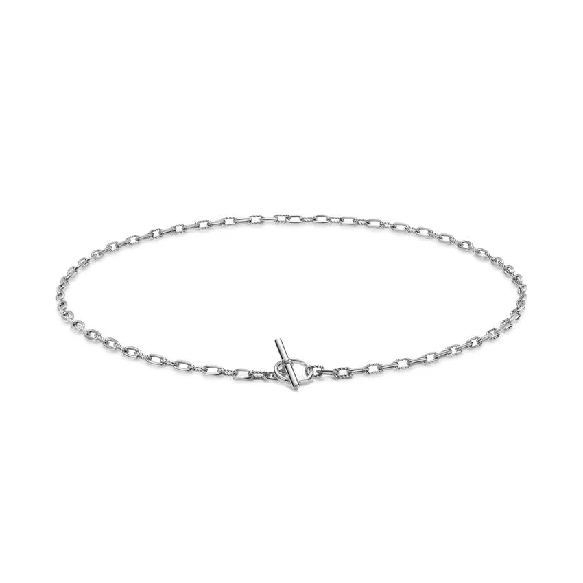 DY Madison Toggle Chain Necklace in Sterling Silver, 3mm, 17"