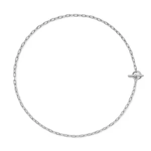 DY Madison Toggle Chain Necklace in Sterling Silver, 3mm, 17"