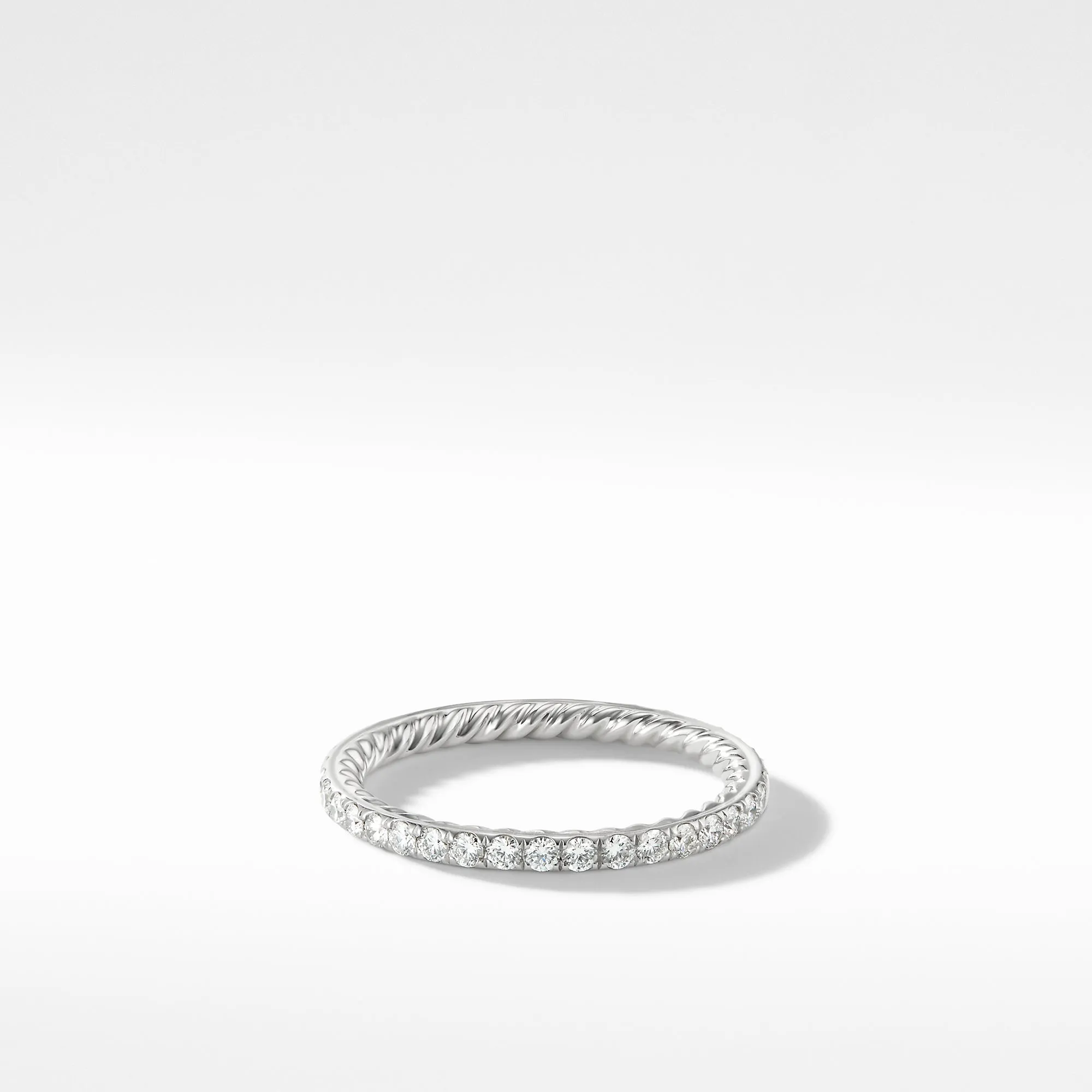 Eden 1.85mm Diamond Pavé Wedding Band Ring in Platinum, Size 7