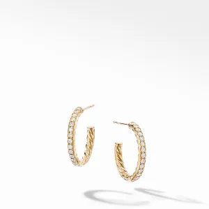 Extra-Small Hoop Earrings in 18K Yellow Gold with Pavé Diamonds