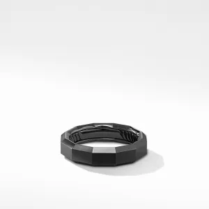 Faceted Band Ring in Black Titanium, Size 8.5