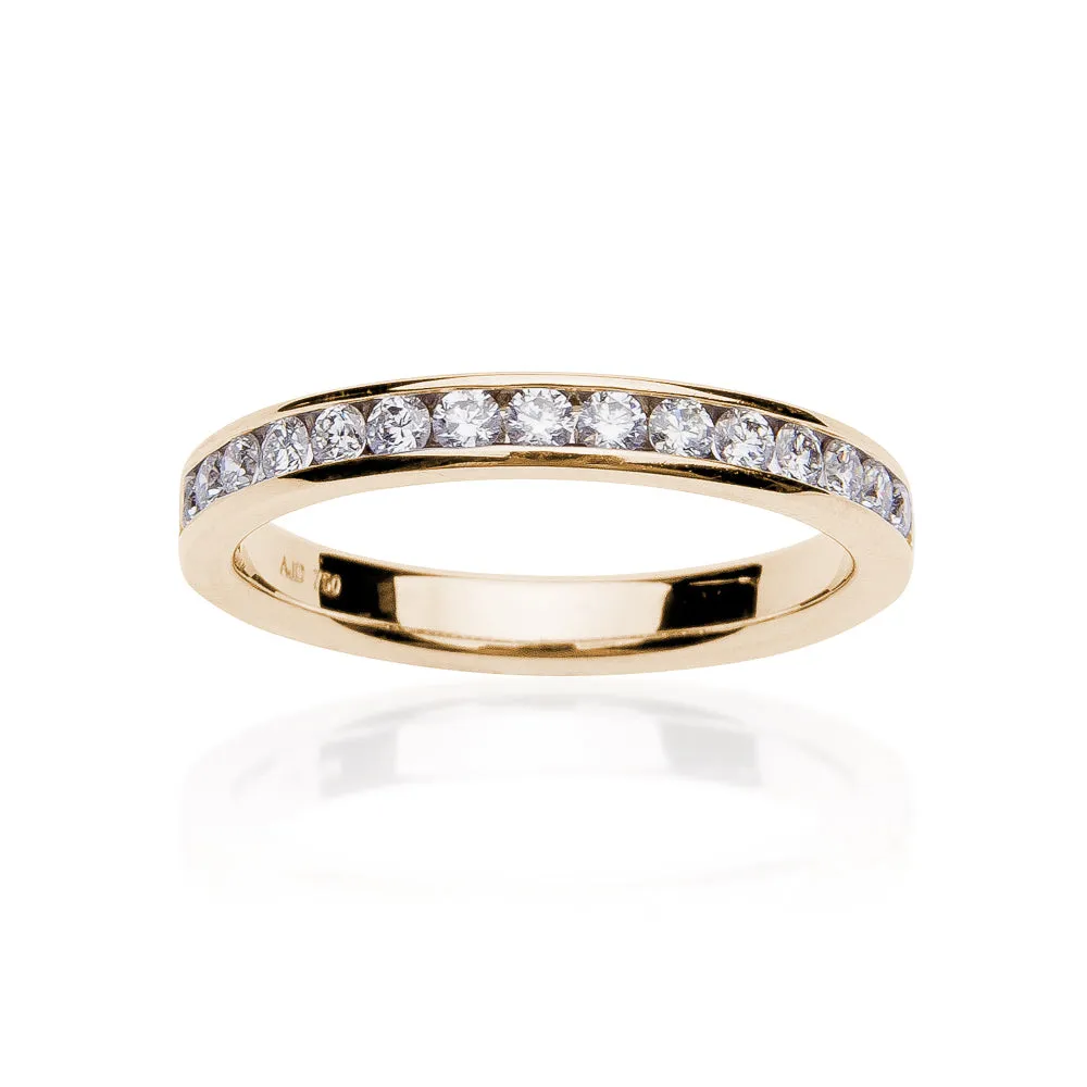Fink's 18K Yellow Gold Diamond Channel Set Wedding Band
