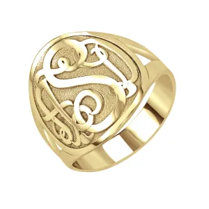 Fink's 18mm Classic Bordered Monogram Ring