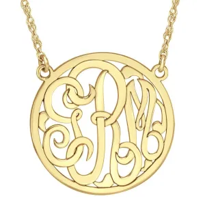 Fink's 25mm Custom Bordered Monogram Necklace