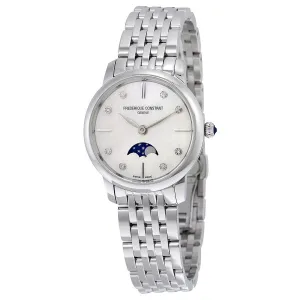 Frederique Constant Slimline Mother of Pearl Dial Diamond Ladies Watch FC-206MPWD1S6B