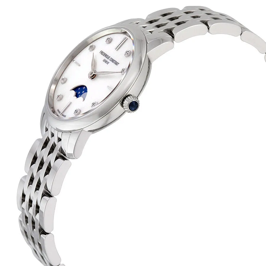 Frederique Constant Slimline Mother of Pearl Dial Diamond Ladies Watch FC-206MPWD1S6B