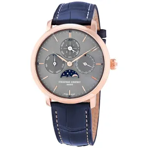 Frederique Constant Slimline Perpetual Calendar Manufacture Automatic Grey Dial Men's Watch FC-775G4S4