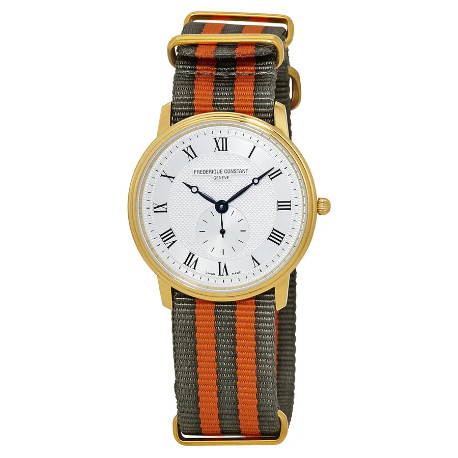 Frederique Constant Slimline Unisex Two Tone Watch FC-235M4S5-GR-ORANGE FC-235M4S5-GY-OR