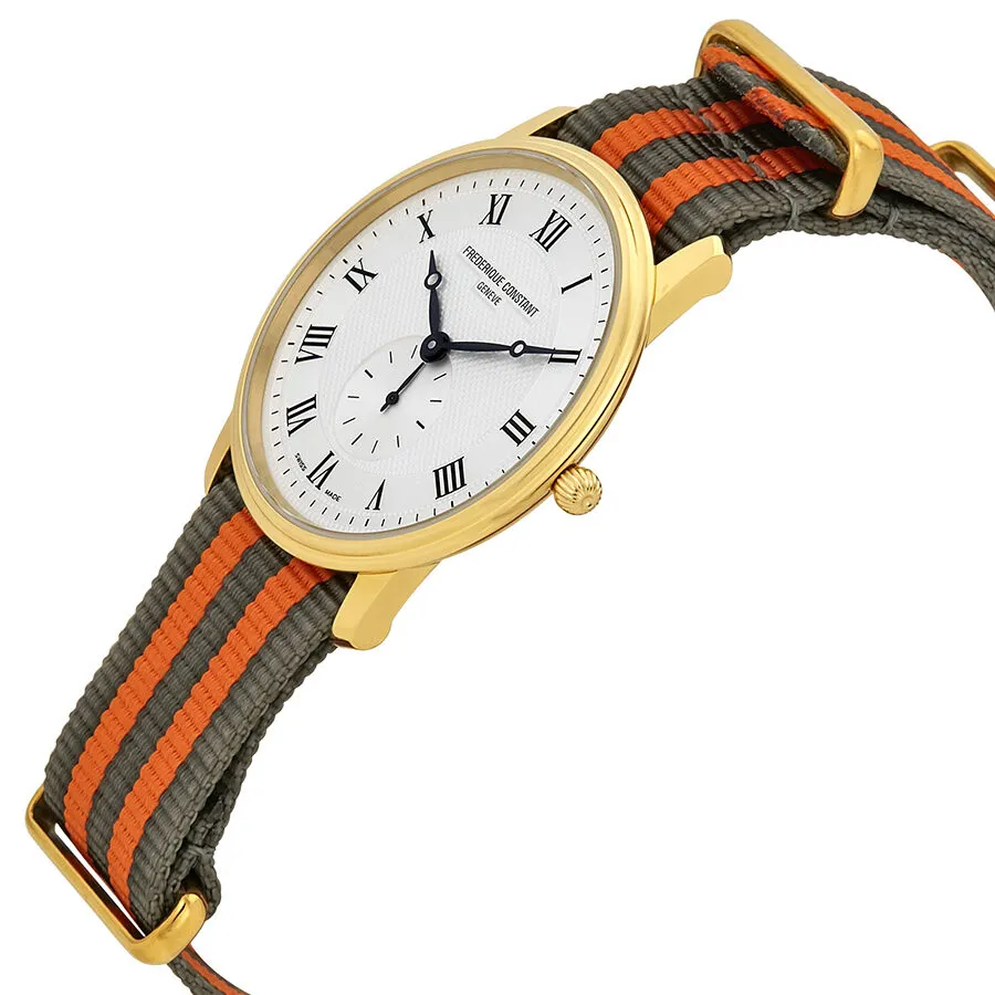 Frederique Constant Slimline Unisex Two Tone Watch FC-235M4S5-GR-ORANGE FC-235M4S5-GY-OR