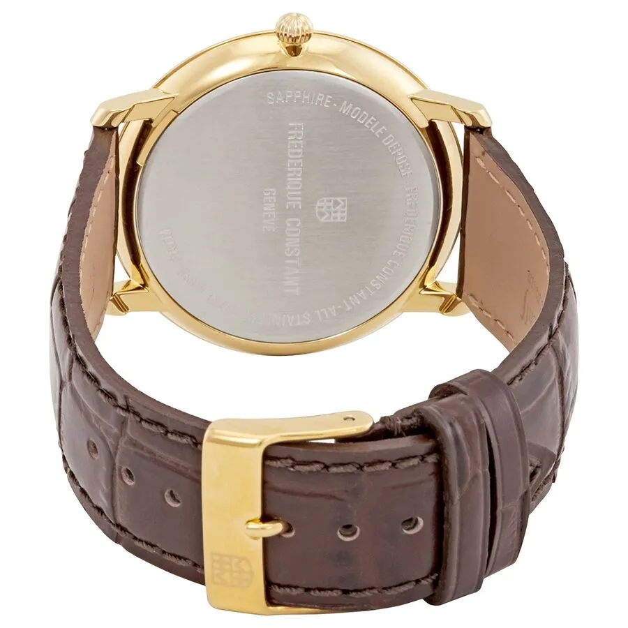 Frederique Constant Slimline White Dial Brown Leather Men's Watch FC-200RS5S35