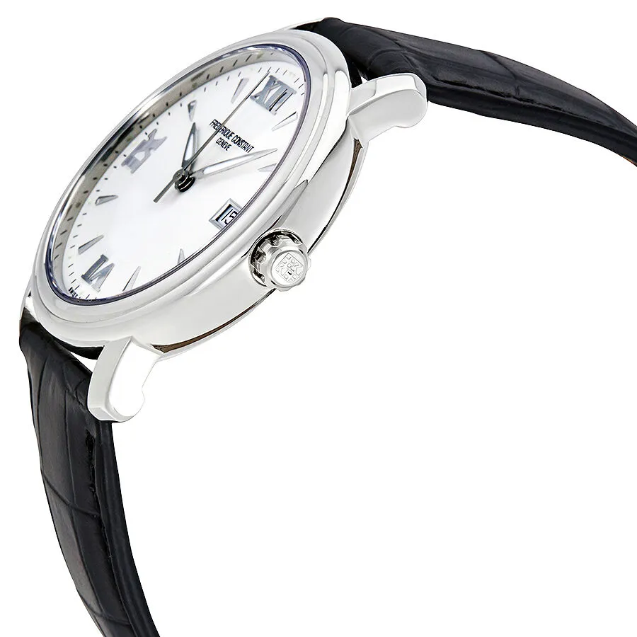 Frederique Constant White Dial Black Leather Men's Watch FC-240HW3P6
