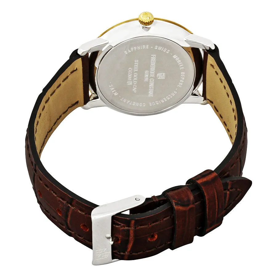Frederique Constant White Dial Brown Leather Ladies Watch FC-235M1SZ7