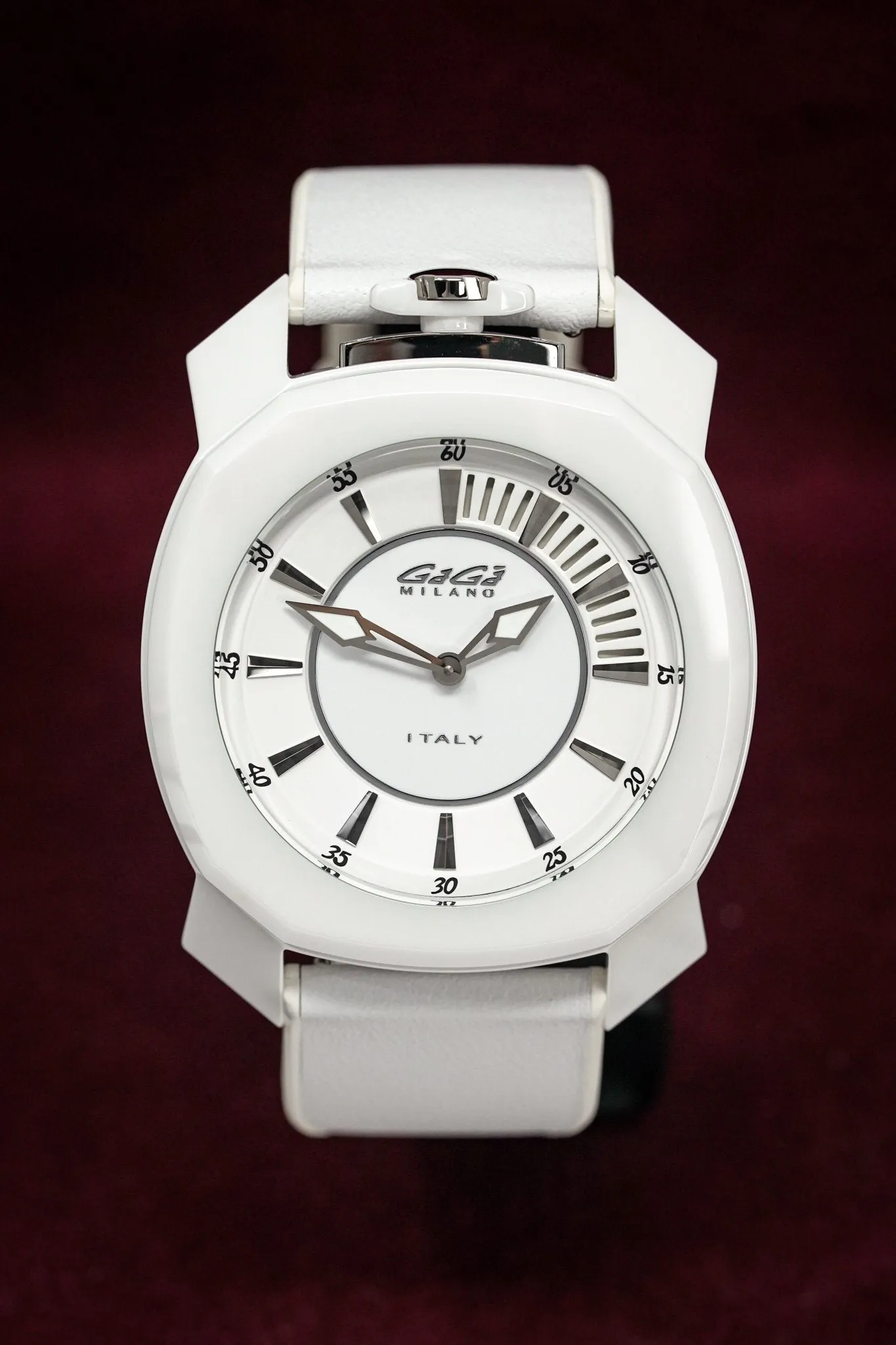 Gaga Milano Watch Frame_One White Ceramic 7250.01