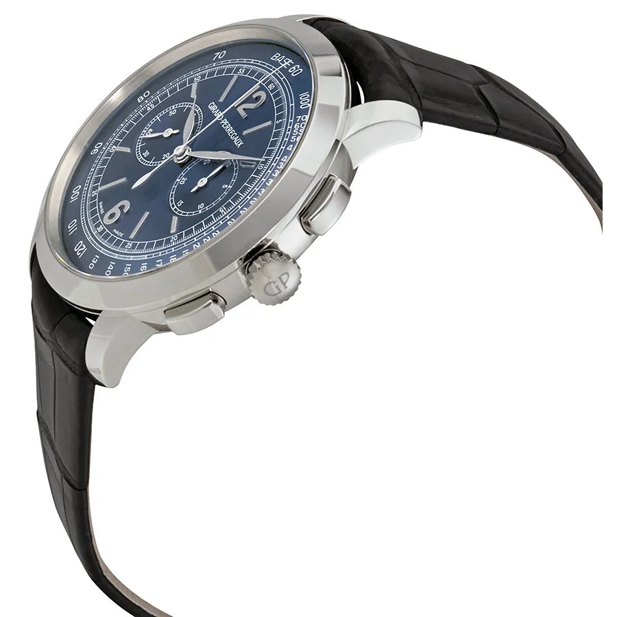 Girard Perregaux 1966 Blue Dial Chronograph Black Leather Men's Watch 49539-53-451-BK6B
