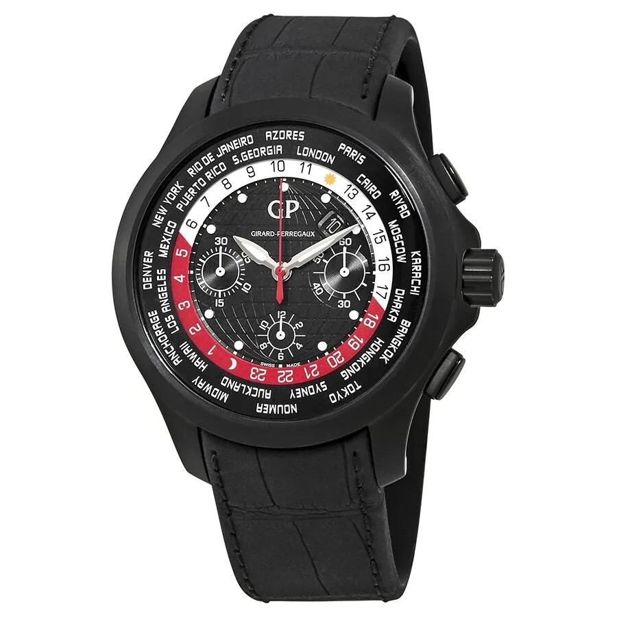 Girard Perregaux Traveller World Time Chronograph Automatic Black Dial Men's Watch 49700-21-633-BB6C