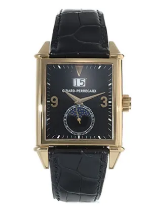 Girard Perregaux Vintage 1945 18kt Yellow Gold Black Leather Men's Watch 25800-0-51-645