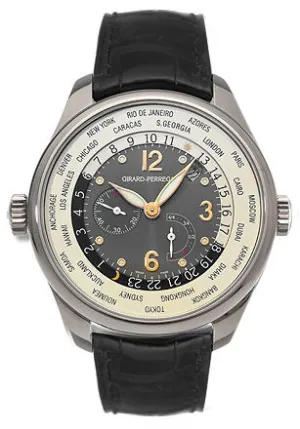 Girard Perregaux Worldwide Time Control 18kt White Gold Black Men's Watch 49850-53-251-BA6D