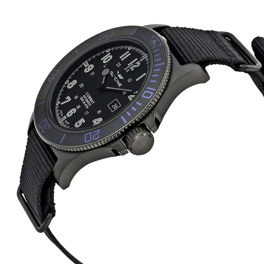 Glycine Combat SUB Automatic Black Dial Men's Nylon Watch GL0098