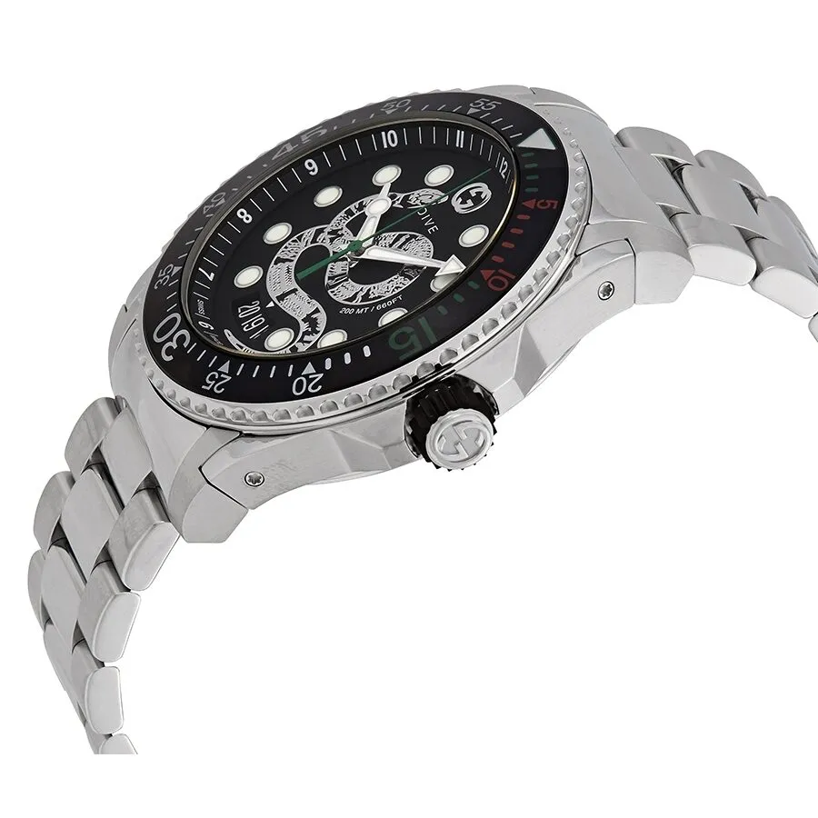 Gucci Dive Quartz Black Dial Men's Watch YA136218