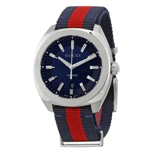 Gucci GG2570 Blue Dial Blue and Red Nylon Men's Watch YA142304