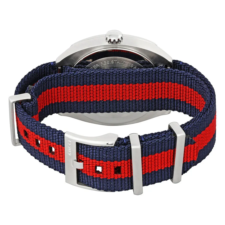 Gucci GG2570 Blue Dial Blue and Red Nylon Men's Watch YA142304