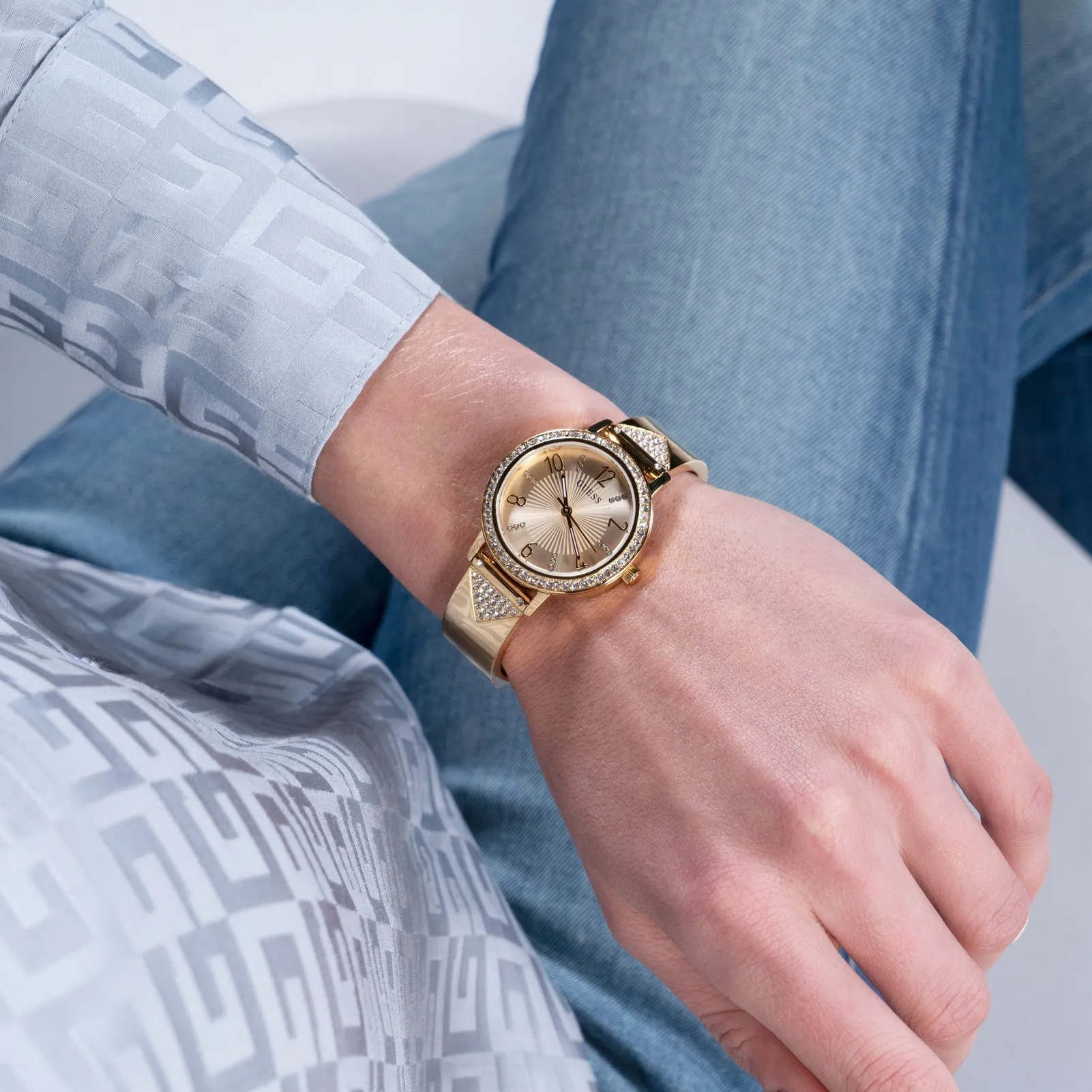 Guess GW0474L2 Ladies Tri Luxe Gold Watch
