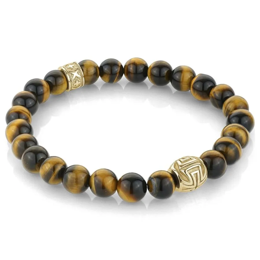Italgem Steel Oro Bead Bracelet