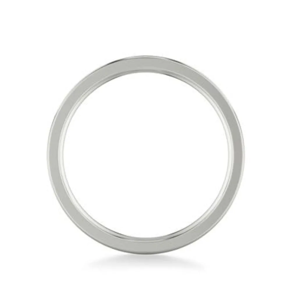 Men's Platinum 6mm Wedding Band with Crystaline and Polished Finishes