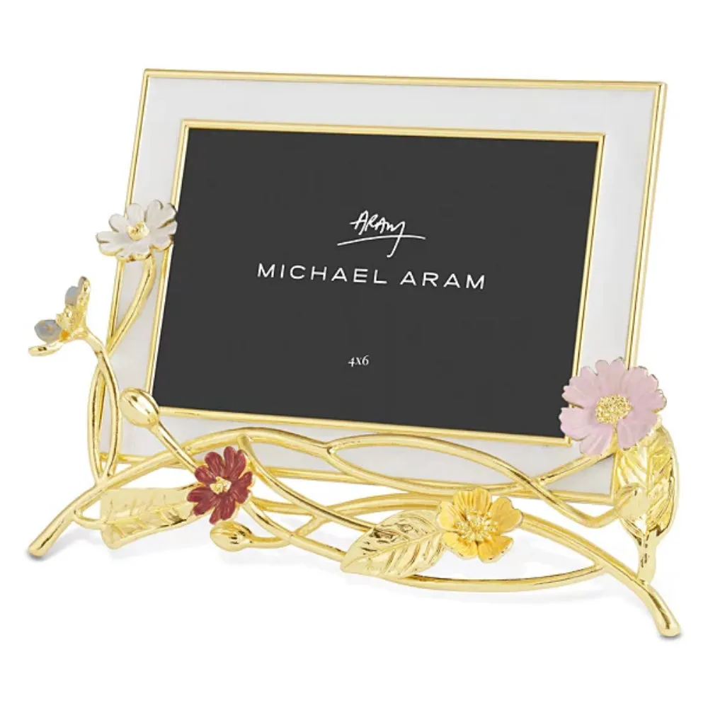 Michael Aram Wildflowers Enameled White Photo Frame-4 x 6