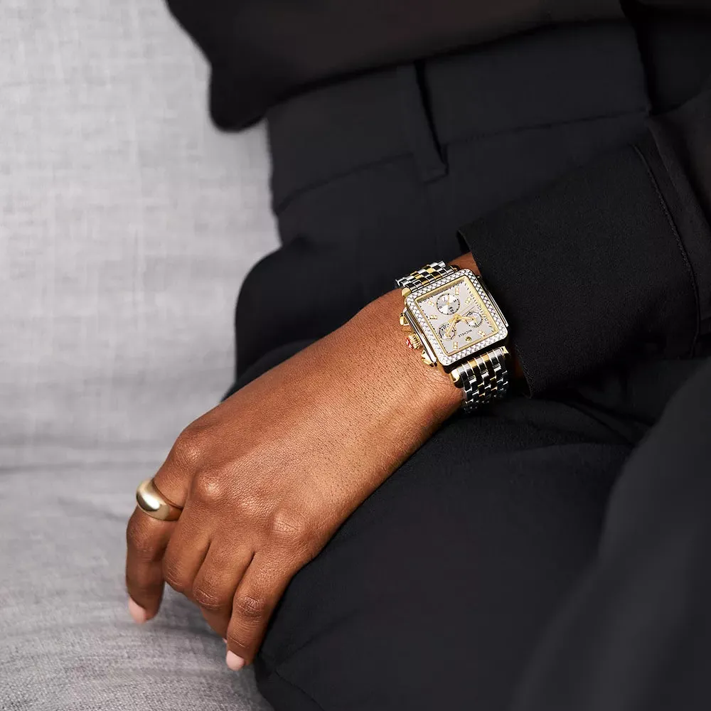 Michele Deco High Shine Chronograph Two-Tone Watch