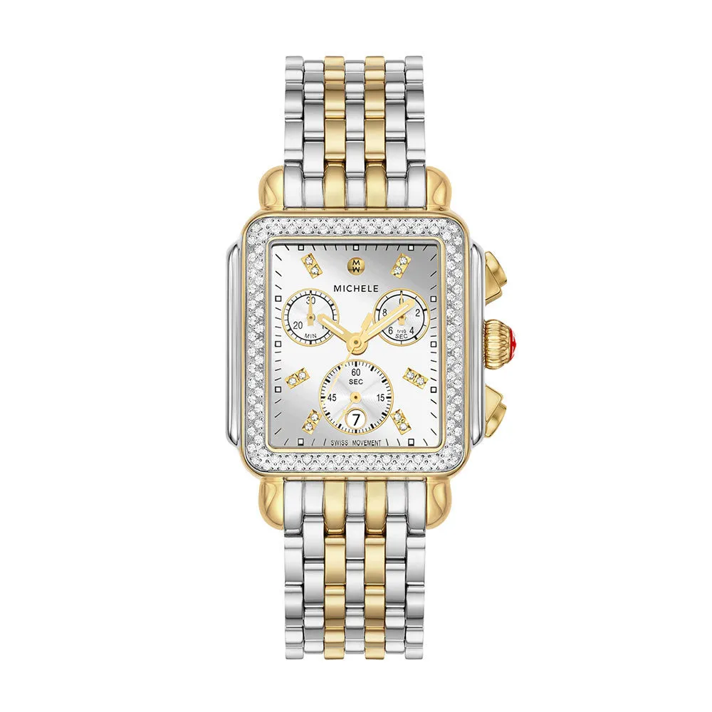 Michele Deco High Shine Chronograph Two-Tone Watch