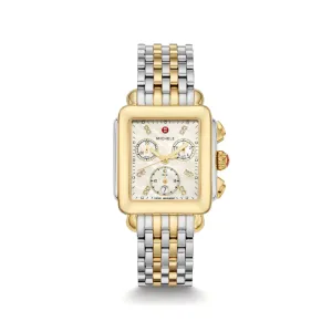 Michele Deco Two-Tone 18K Gold Diamond Dial Watch