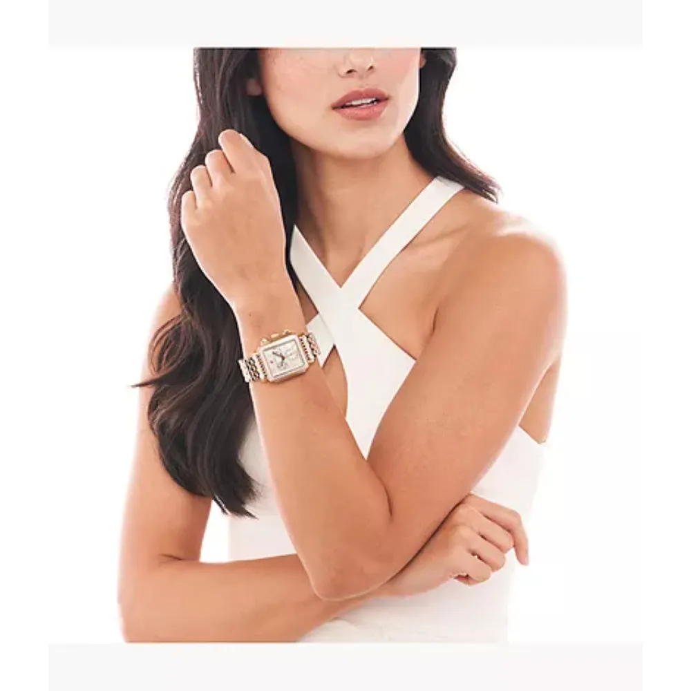 Michele Deco Two-Tone 18k Gold Diamond Watch